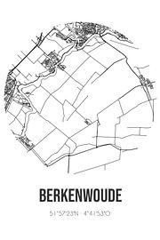 Berkenwoude (South-Holland) | Carte | Noir et blanc sur Affiches de lieux