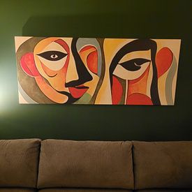 Customer photo: Abstract faces by Bert Nijholt, on canvas