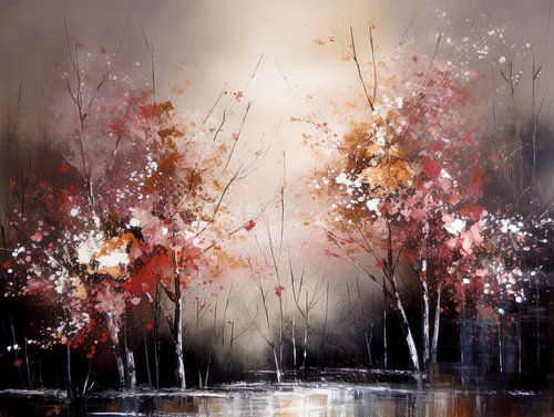 Modern Abstract Schilderij Bomen