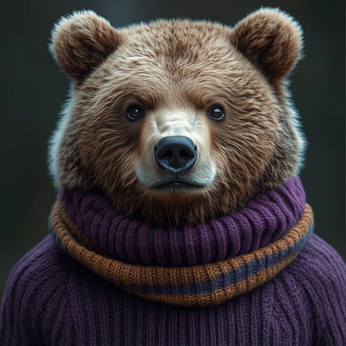 Grizzlybeer gekleed voor de winter