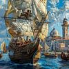 Zeilschip schilderen van rinda ratuliu