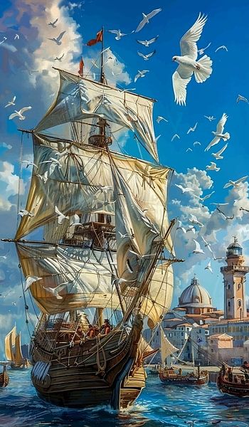 Zeilschip schilderen van rinda ratuliu