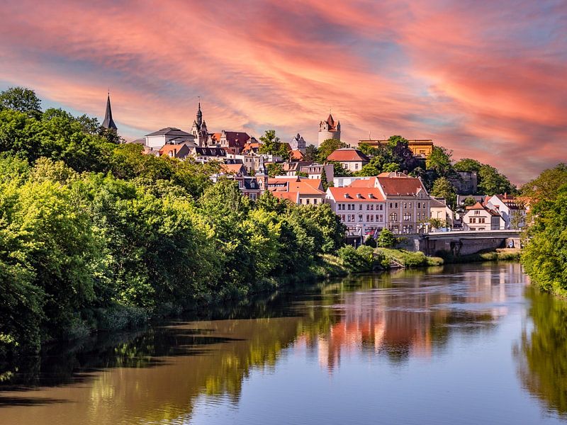 Panoramisch uitzicht op de stad Bernburg in Saksen-Anhalt van Animaflora PicsStock