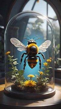 Grande abeille sous cloche en verre sur Maud De Vries