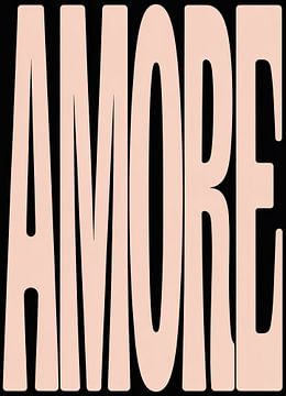 Amore Typography Art Blush by Niklas Maximilian
