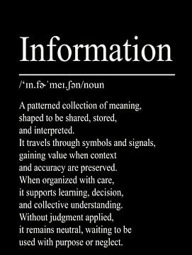 Information Definition – Black von WordsThatInspire