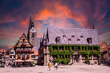 Blick auf das Rathaus von Quedlinburg im Harz von Animaflora PicsStock