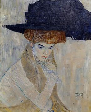 De zwart geveerde hoed, Gustav Klimt - 1910