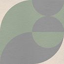 Moderne abstracte minimalistische kunst met geometrische vormen in retrostijl in grijs groen van Dina Dankers thumbnail