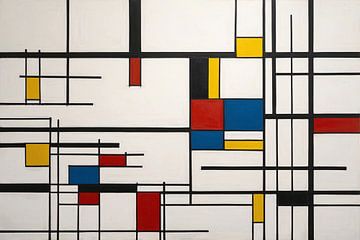 Abstracte kunst Piet Mondriaan stijl van Art & Soul Creations