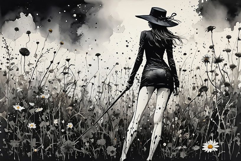 Sexy Frau zwischen Wildblumen von Ans Bastiaanssen