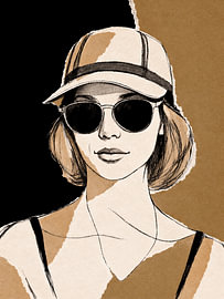 Modern Urban Portret met Zonnebril met gescheurd papier