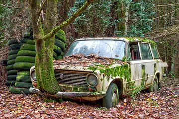 HDR urbex Lost in the Woods Lada 1300 by W J Kok