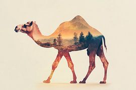 Camel with landscape by Poster Art Shop