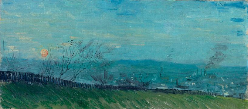 Vincent van Gogh, Sonnenuntergang bei Montmartre von 1000 Schilderijen