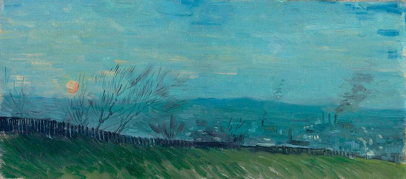 Vincent van Gogh, Zonsondergang te Montmartre op canvas, behang, poster en  meer