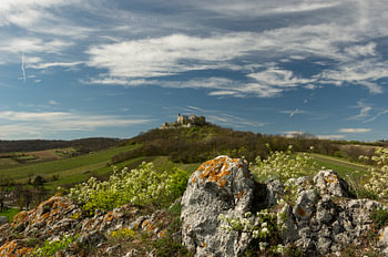 Serene Castle Falkenstein in Austria for Rustic Living Room Wall Decor