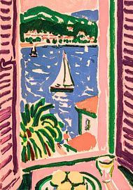 Blick aus dem Fenster auf das Mittelmeer von Niklas Maximilian