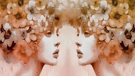 Flower muse portrait by Mad Dog Art