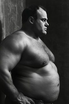 Zwart-wit portret van BEARpictureart