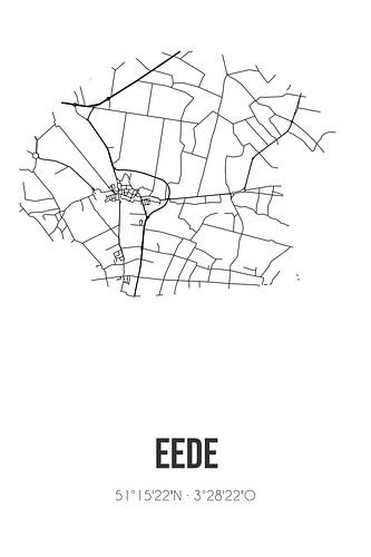 Eede (Zeeland) | Karte | Schwarz und weiß