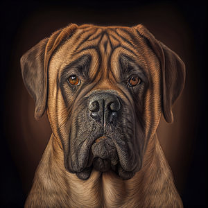 Porträt eines Bullmastiff Illustration