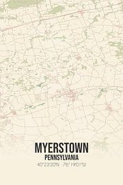 Vintage map of Myerstown (Pennsylvania), USA. by Prints of Place