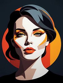 Pop Art Woman Portrait Abstract Geometric Art by 1xMerch