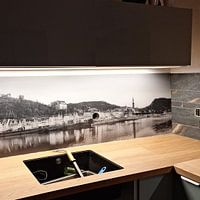 Photo de nos clients: Cochem sur la Moselle avec le Reichsburg en noir et blanc. par Manfred Voss, Photographie Noir et Blanc, sur acryl