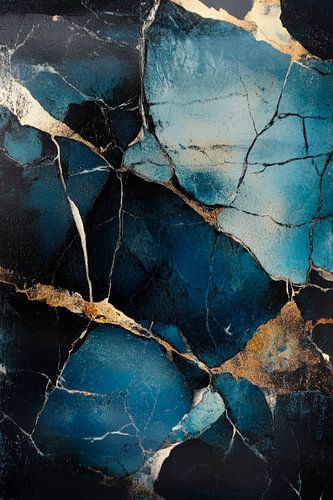 Edelsteenpatroon in blauw en goud