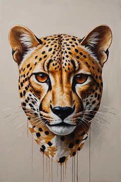 Intrigerende Cheetah Blik - Natuur in Hyperrealisme van De Muurdecoratie