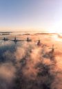 The Zaanse Schans in the fog 2 by Ewold Kooistra thumbnail