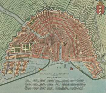 Plan de la ville d'Amsterdam. (Alter Stadtplan von Amsterdam)