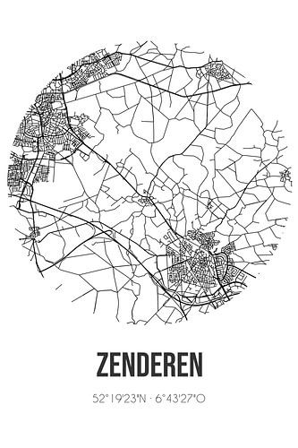 Zenderen (Overijssel) | Carte | Noir et Blanc