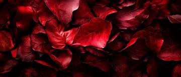 Rozenblaadjes in rood - close-up van Poster Art Shop