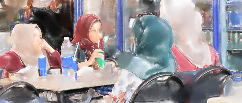 Jonge vrouwen in Aqaba van Frank Heinz