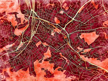 Kaart van Hagen in de stijl 'Amber Autumn' van Maporia