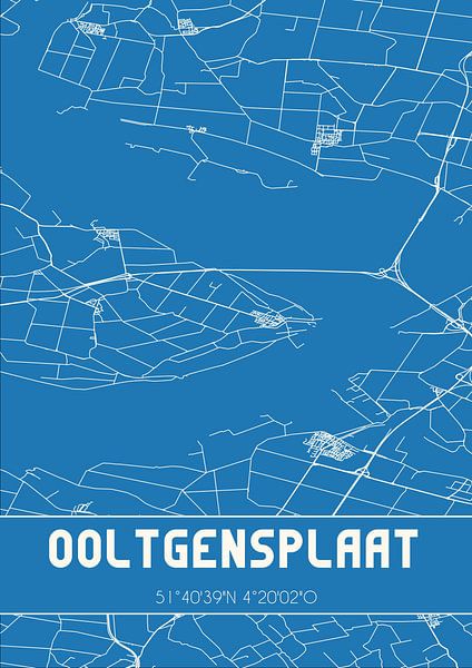 Plan d'ensemble | Carte | Ooltgensplaat (Hollande méridionale) par Affiches de lieux