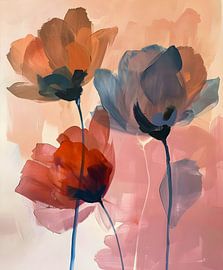 Fleurs abstraites colorées sur But First Framing