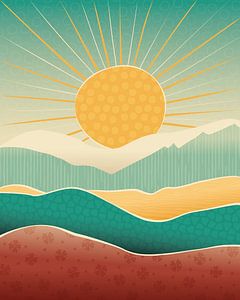 Sonnenaufgang im Frühling abstrakte Landschaft 3