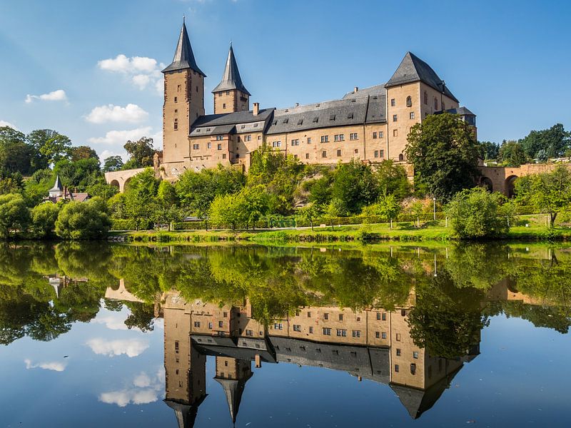 Kasteel Rochlitz met vijver in Saksen van Animaflora PicsStock