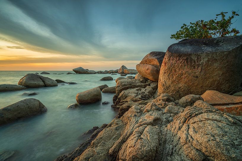 A sunset in Singkawang on Borneo, Indonesia by Anges van der Logt