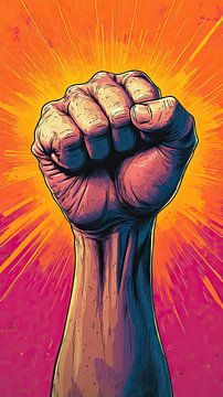 "Poing de pouvoir : symbole de résistance" ;