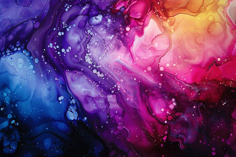 Dynamic abstract ink play of colours by Art & Soul Creations