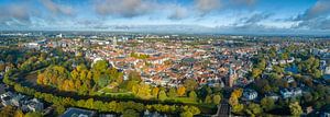 Zwolle luchtfoto tijdens een mooie herfstdag van Sjoerd van der Wal Fotografie