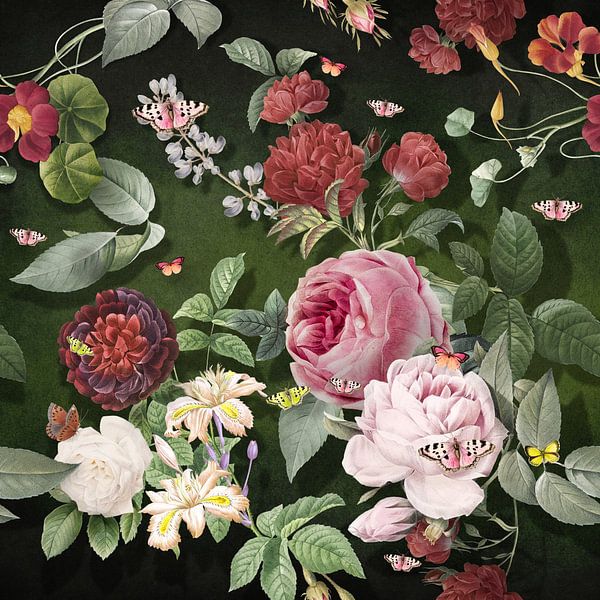Oh, the Summers – Vintage Green Background by Marja van den Hurk