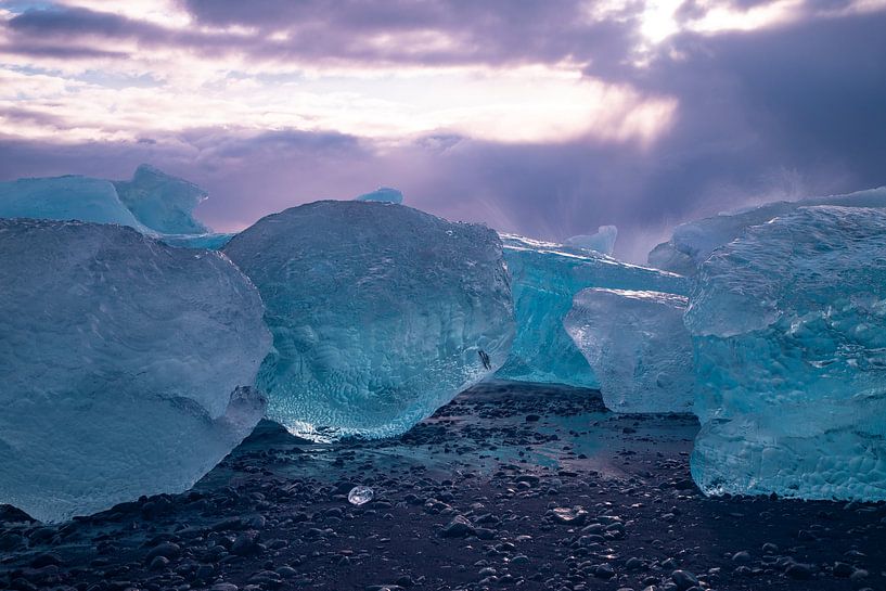 Diamond Beach at Jökulsárlón, Iceland. by Gert Hilbink
