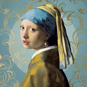 Girl with the Pearl Earring - The Blue Edition sur Marja van den Hurk
