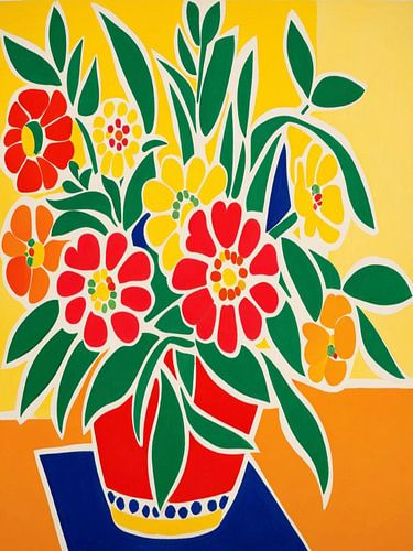 Flowers In A Vase Style Henri Matisse