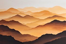 Mountain landscape in warm earth tones by Poster Art Shop